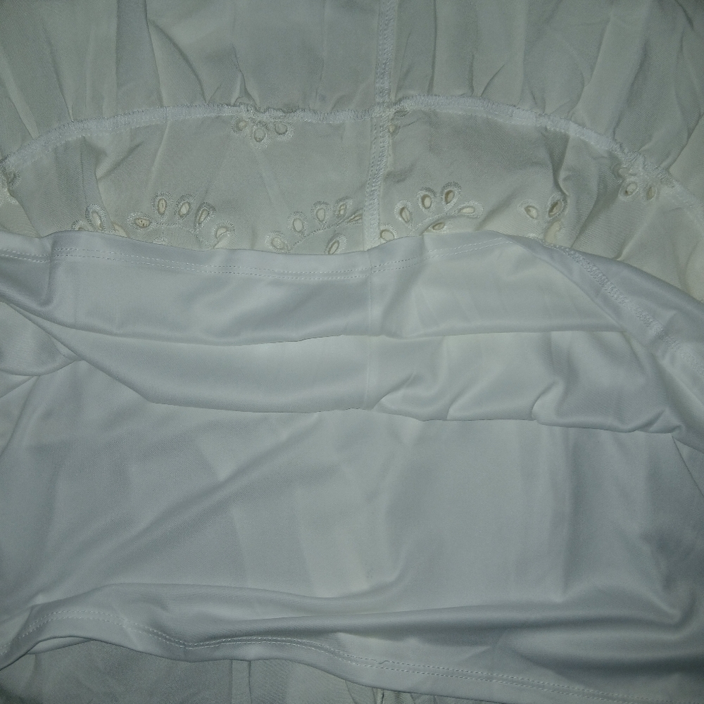 Maurices White Eyelet Tiered Mini Sundress XL - Picture 6 of 7